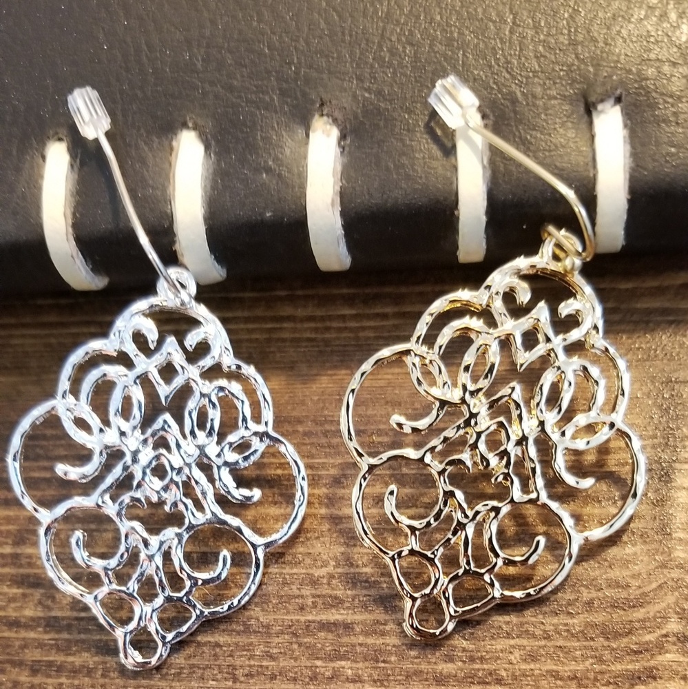 💕3 for $15💕Earrings, stylish Goldtone or Silver